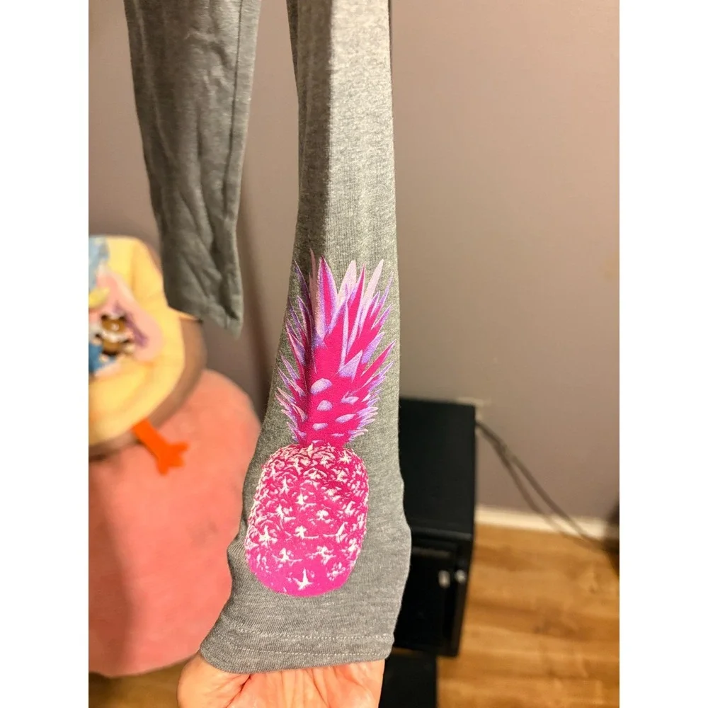 GAP Kids Girls Grey Long Pants with Purple Pineapple Sz XS (5)